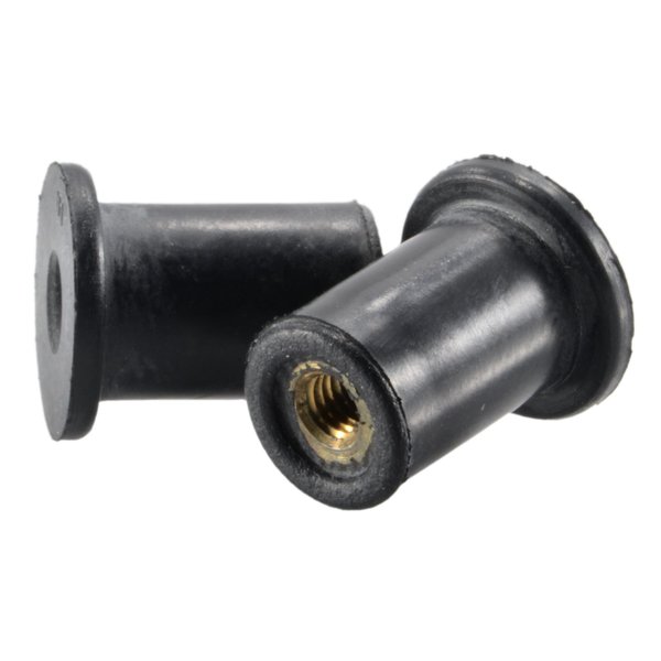 Midwest Fastener Rivet Nut, M3-0.50 Thread Size, 12mm L, Rubber, 10 PK 39467